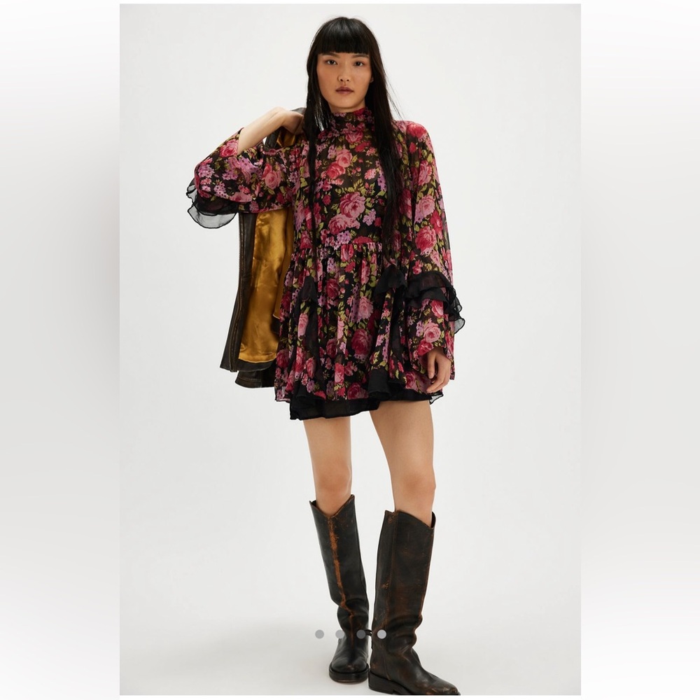 Free People Noella Floral Mini Dress NWT